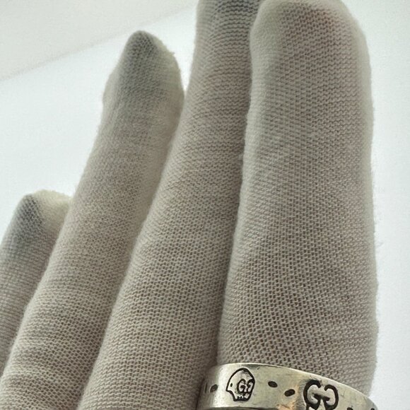 Gucci 925 Sterling Silver Ghost Ring Band - Size 10.5 - Picture 5 of 11